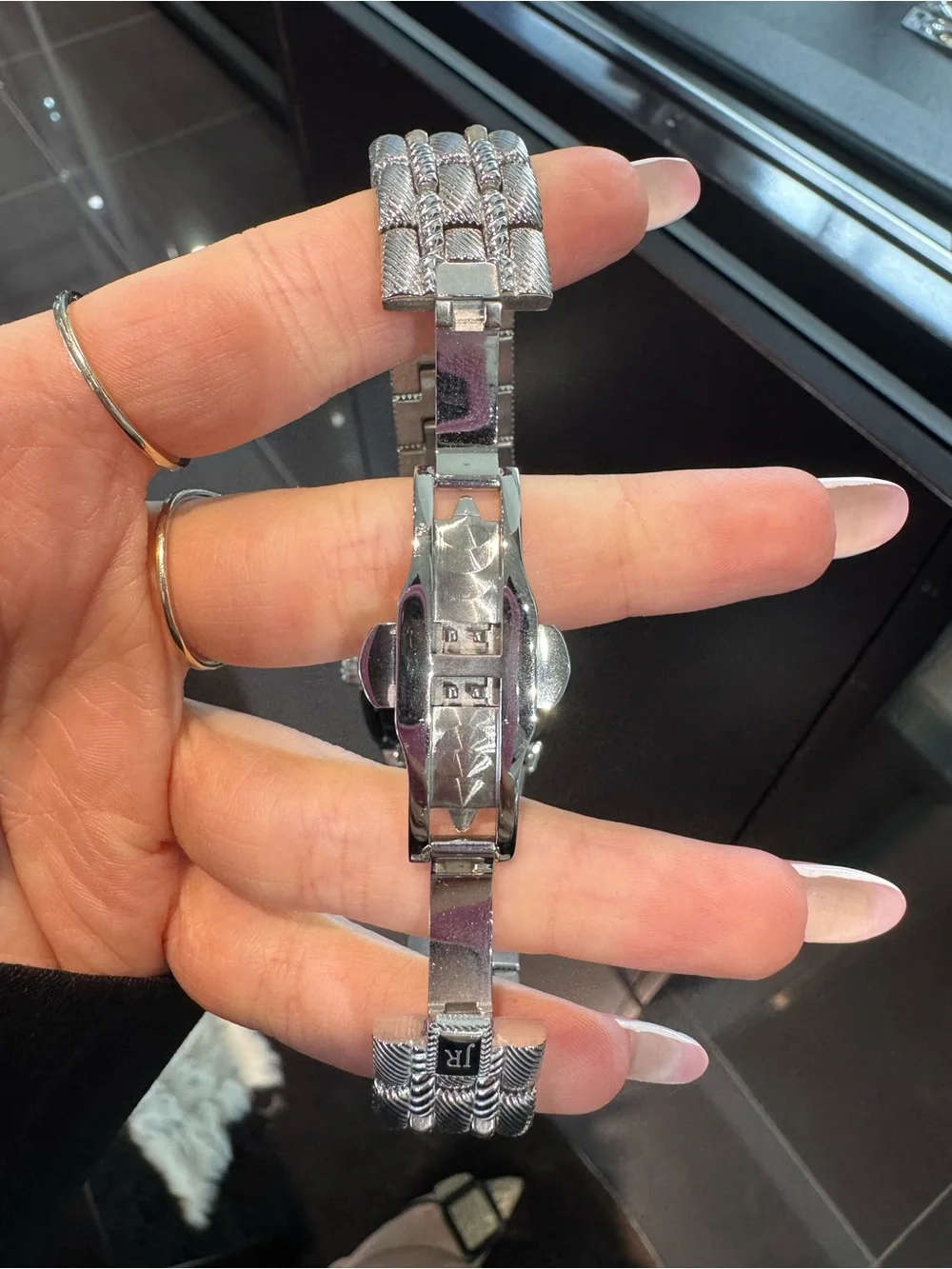 New Judith Ripka Stainless Steel Mother of Pearl Cushion Watch